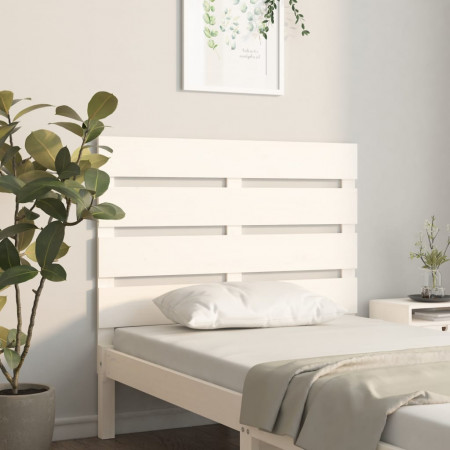 Tăblie de pat, alb, 75x3x80 cm, lemn masiv de pin - Img 1