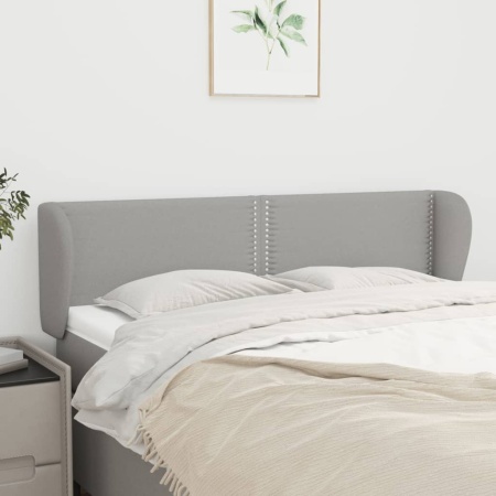 Tăblie de pat cu aripioare gri deschis 147x23x78/88 cm textil