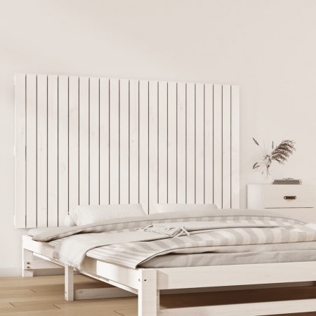 Tăblie de pat pentru perete, alb, 147x3x90 cm, lemn masiv pin