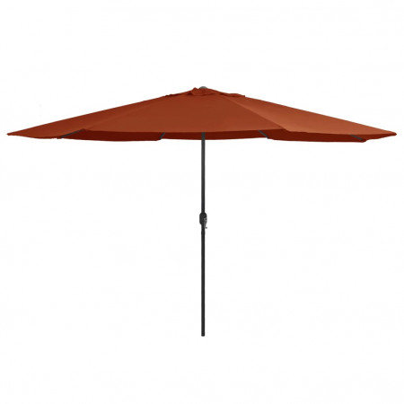 Umbrelă de soare de exterior, stâlp metalic, cărămiziu, 400 cm - Img 1