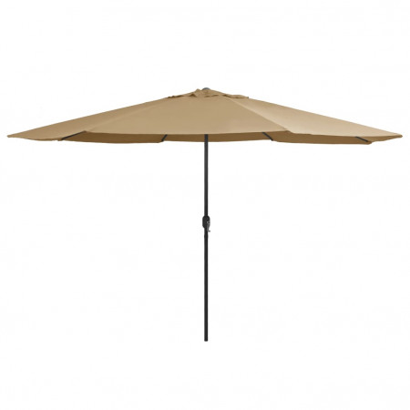 Umbrelă de soare de exterior, stâlp metalic, gri taupe, 400 cm - Img 1