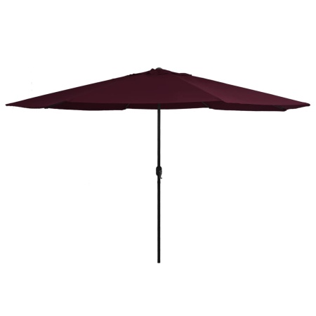 Umbrelă de soare de grădină, stâlp metalic, roșu bordo, 390 cm