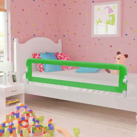 Balustradă de protecție pat copii, verde, 180x42 cm, poliester
