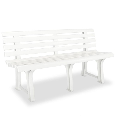 Bancă de grădină, alb, 145,5 cm, plastic