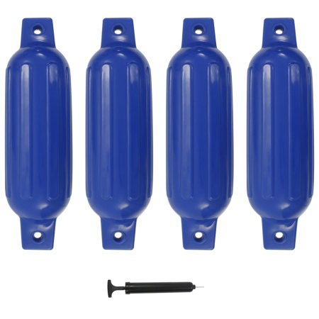 Bară de protecție barcă, 4 buc., albastru, 41x11,5 cm, PVC