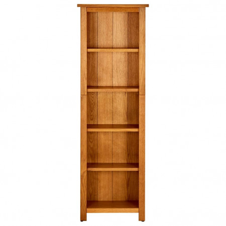 Bibliotecă cu 5 rafturi, 45x22x140 cm, lemn masiv de stejar