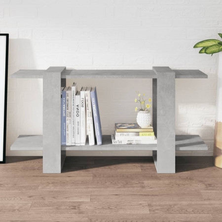 Bibliotecă, gri beton, 100x30x51 cm, lemn compozit