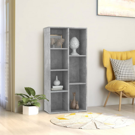 Bibliotecă, gri beton, 50 x 25 x 106 cm, PAL