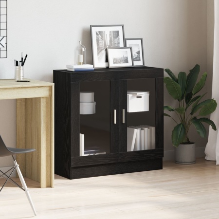 Bibliotecă Negru Stejar 82,5x30,5x80 cm din Lemn Compozit