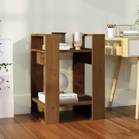 Bibliotecă/Separator cameră, maro miere, 41x35x57 cm lemn pin