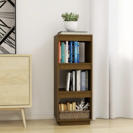Bibliotecă/Separator cameră, maro miere, lemn masiv de pin
