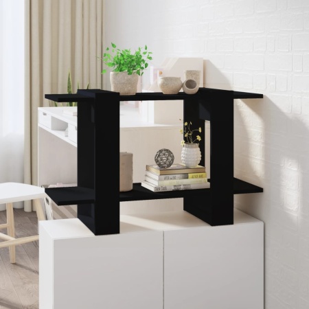 Bibliotecă/Separator cameră, negru, 80x30x51 cm
