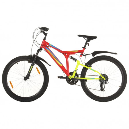 Bicicletă montană cu 21 viteze, roată 26 inci, roșu, 49 cm