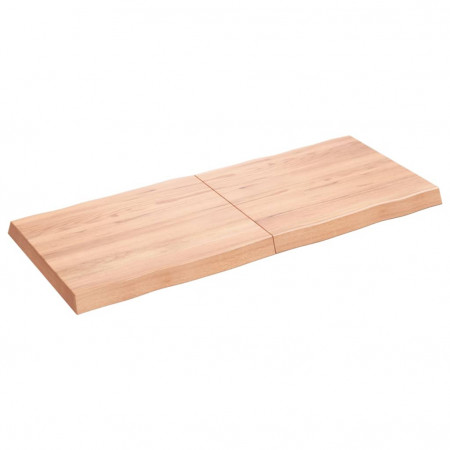 Blat masă, 120x50x6 cm, maro, lemn stejar tratat contur organic