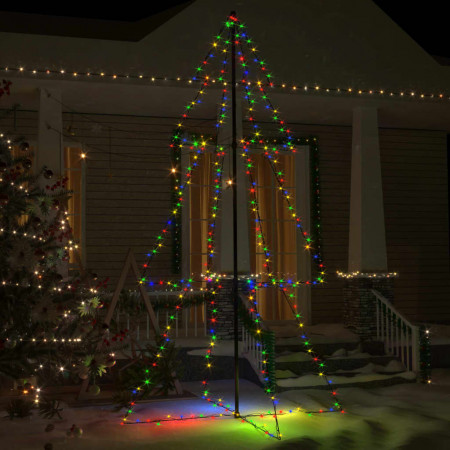 Brad Crăciun conic, 300 LED-uri, 120x220 cm, interior&amp;exterior - Img 1