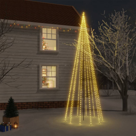 Brad de Crăciun, 732 LED-uri, alb cald, 500 cm, cu țăruș - Img 1