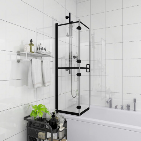 Cabină de duș pliabilă, negru, 80x140 cm, ESG - Img 1