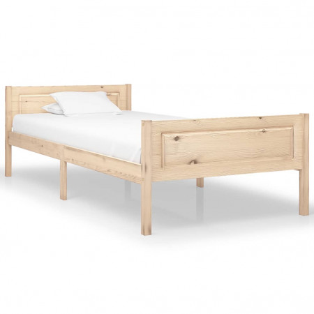 Cadru de pat, 100x200 cm, lemn masiv de pin - Img 1