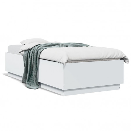 Cadru de pat, alb, 100x200 cm, lemn prelucrat