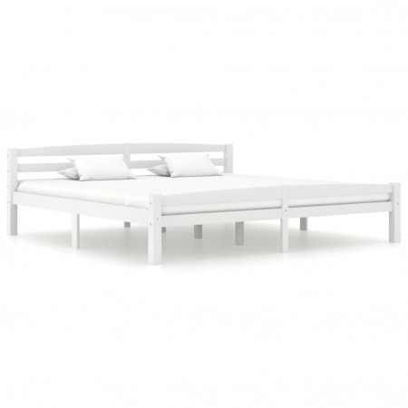 Cadru de pat, alb, 180x200 cm, lemn de pin masiv