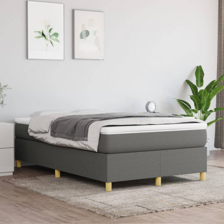 Cadru de pat box spring, gri închis, 120x200 cm, textil