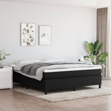 Cadru de pat box spring, negru, 160x200 cm, textil
