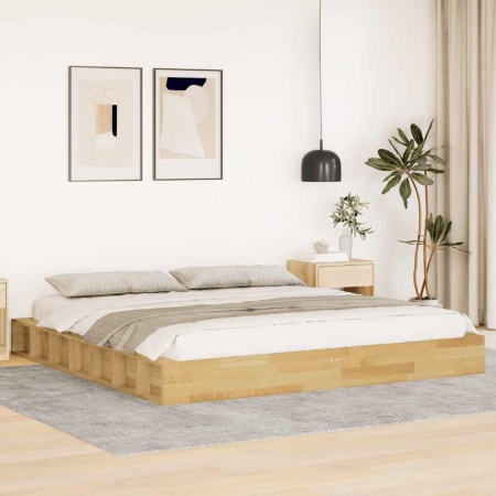 Cadru de pat fără saltea 180x200 cm din lemn masiv de stejar