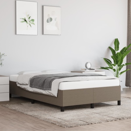 Cadru de pat fără saltea, gri taupe, 120x200 cm, textil - Img 1