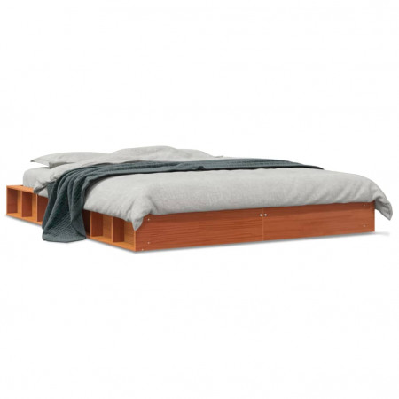 Cadru de pat, maro ceruit, 150x200 cm, lemn masiv de pin
