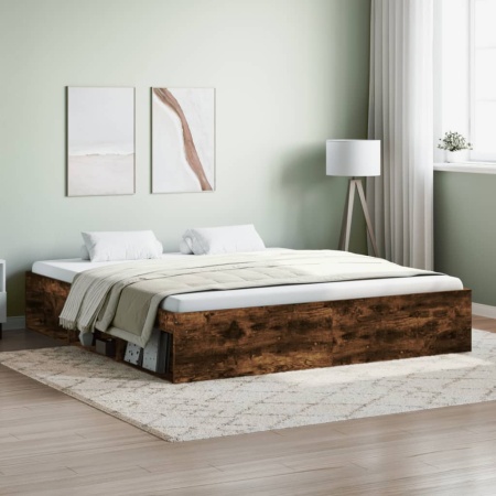 Cadru pat, stejar afumat, 180x200 cm, Super King Size