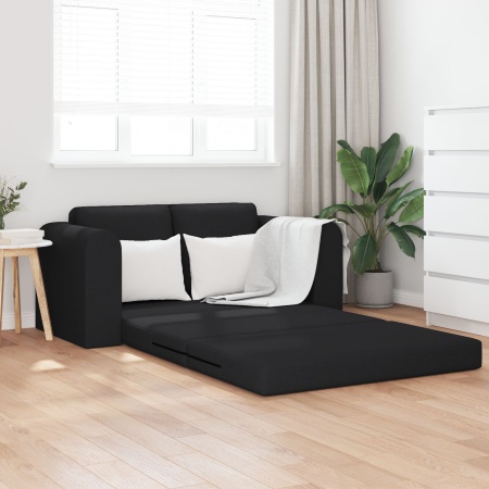 Canapea Pat 2-in-1 Neagră 148x71x83 cm Țesătură