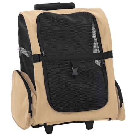 Cărucior pentru animale de companie 3 în 1, design nisipos, 48x32x57 cm, material Oxford