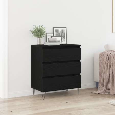 Comoda cu Sertare Stejar Negru 60x35x70 cm Lemn Agregat