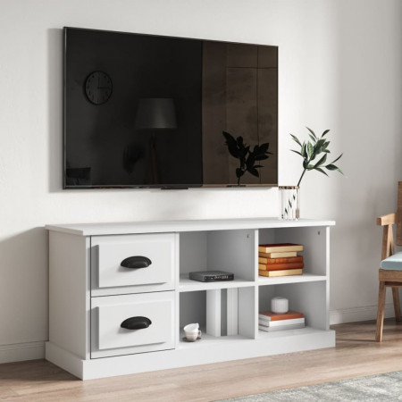 Comodă TV, alb, 102x35,5x47,5 cm, lemn prelucrat