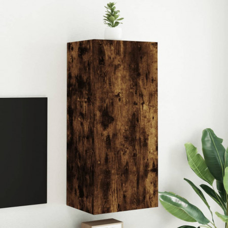 Comodă TV de perete stejar fumuriu 40,5x30x90 cm lemn prelucrat