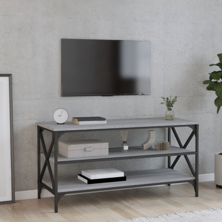 Comodă TV, gri sonoma, 100x40x50 cm, lemn prelucrat