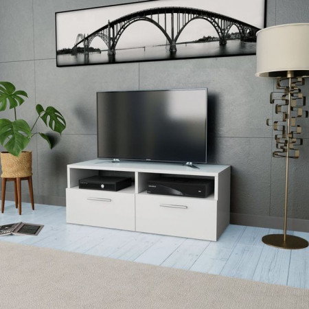 Comodă TV, PAL, 95 x 35 x 36 cm, alb - Img 1