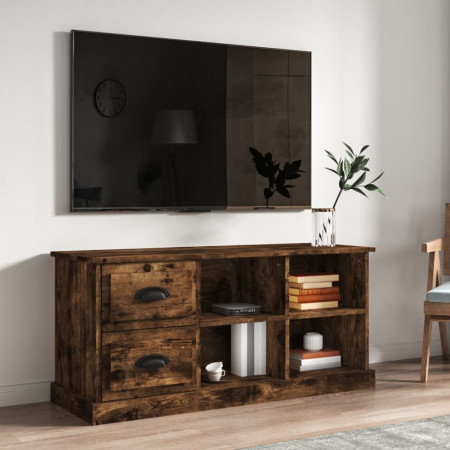 Comodă TV, stejar afumat, 102x35,5x47,5 cm, lemn prelucrat