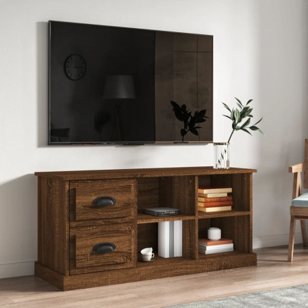 Comodă TV, stejar maro, 102x35,5x47,5 cm, lemn prelucrat