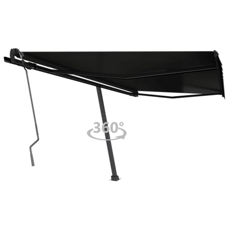 Copertină autonomă retractabilă manual, antracit, 450x350 cm
