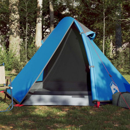 Cort de camping 2 persoane albastru, 267x154x117 cm, tafta 185T - Img 1