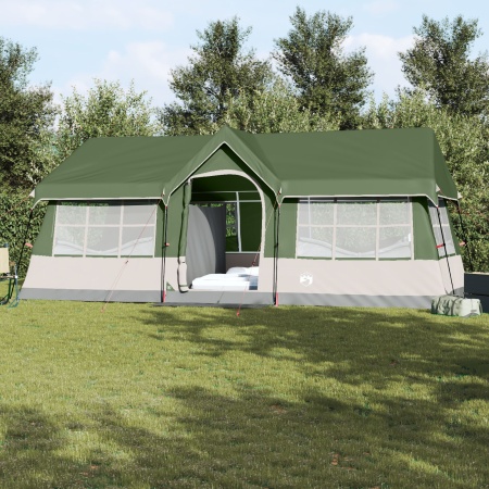Cort de Camping cu Feronerie Verde pentru 12 Persoane Rezistent la Apă
