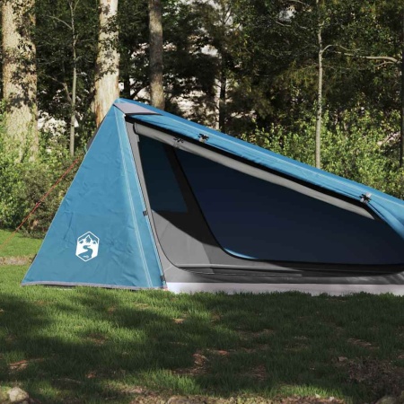 Cort de camping tunel pentru 1 persoană, albastru, impermeabil