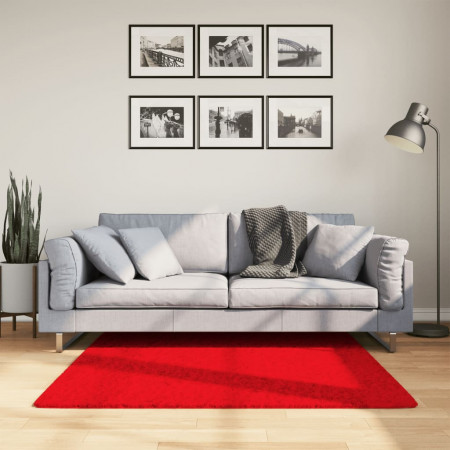 Covor „OVIEDO”, fire scurte, roșu, 120x120 cm
