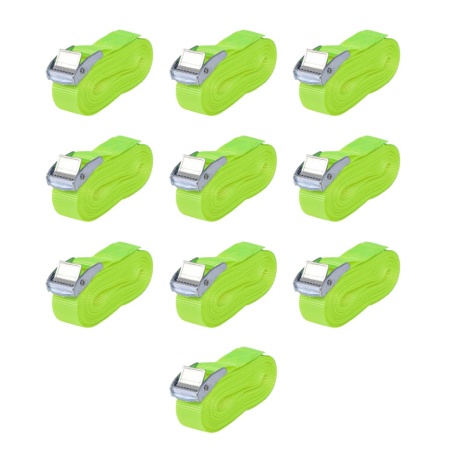 Curele 10 buc, 0,25 tone, 5 m x 25 mm, verde fluorescent