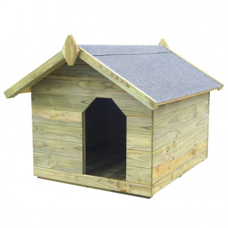 Cușcă câine grădină, acoperiș detașabil, lemn pin tratat