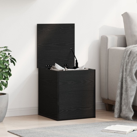 Cutie de depozitare Negru Stejar 40x42x46 cm din lemn stratificat