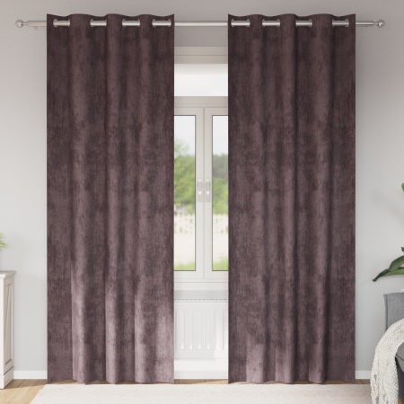 Draperii 2 buc cu gromete maro 225x140 cm