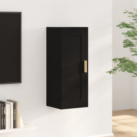 Dulap de perete, negru, 35x34x90 cm, lemn prelucrat
