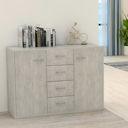 Dulap, gri beton, 88x30x65 cm, lemn prelucrat
